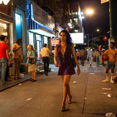 Picture of Sepideh Moafi during her shoot of the movie The Deuce